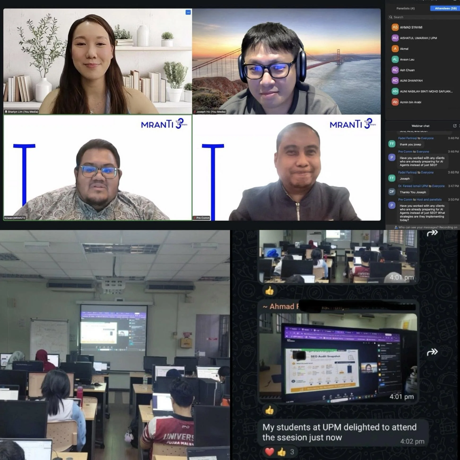 Online AI training and classroom participation across Malaysian universities